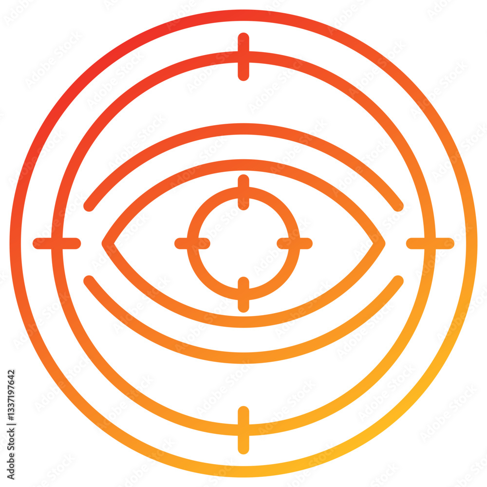 Poster insight line gradient icon