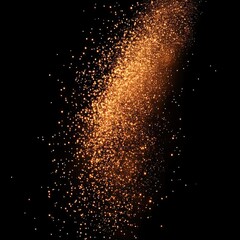 Fototapeta premium Abstract Golden Sparkles on Black Background, Shimmering Dust Particles, Festive Glitter, Bright Glowing Lights, Magical Night Sky