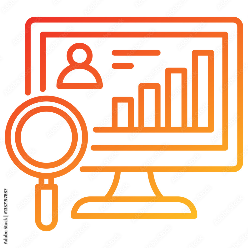 Poster audit line gradient icon
