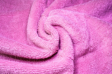 Kawałek zwiniętego materiału, tkanina bawełniana, cotton, różowa tkanina na ręczniki