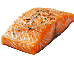 grilled salmon steak isolated on white