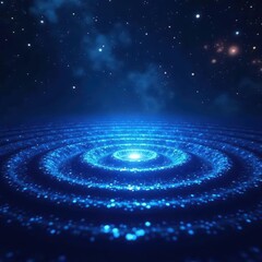Fototapeta premium Glowing blue gravitational ripples, abstract space backdrop , waves, design