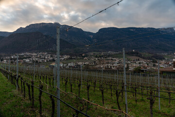 Landscape of Eppan an der Weinstrasse, a town near Bolzano, South Tyrol, Italy