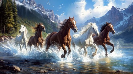 Forward to victory – horses rush across the field