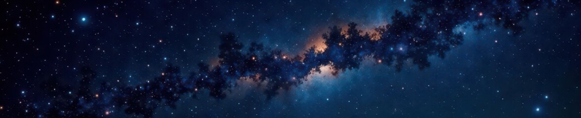 Obraz premium Vast, inky black canvas strewn with countless twinkling stars , star cluster, starfield, glitter