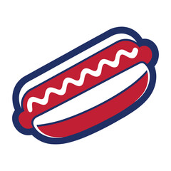 hot dog and mustard vector illustration
