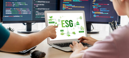 ESG environmental social governance policy for brisk business to set a standard to achieve high ESG...