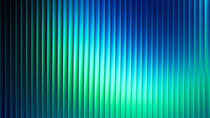 Futuristic neon texture with vibrant shades of blue green gradients and bright smooth fluted vertical lines. Bold dynamic design blending smooth tones and radiant colors for modern visual art project