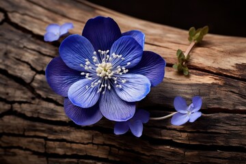 Fototapeta premium Blue flower of Spring blossom petal plant.