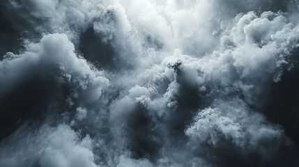 Obraz premium Dust spray, white smoke, powder explosion with particles. Flow mist, smoky stream trail, aroma or toxic clouds, steaming chemical or cosmetics product vapour. Realistic 3d vector isolated clip art set