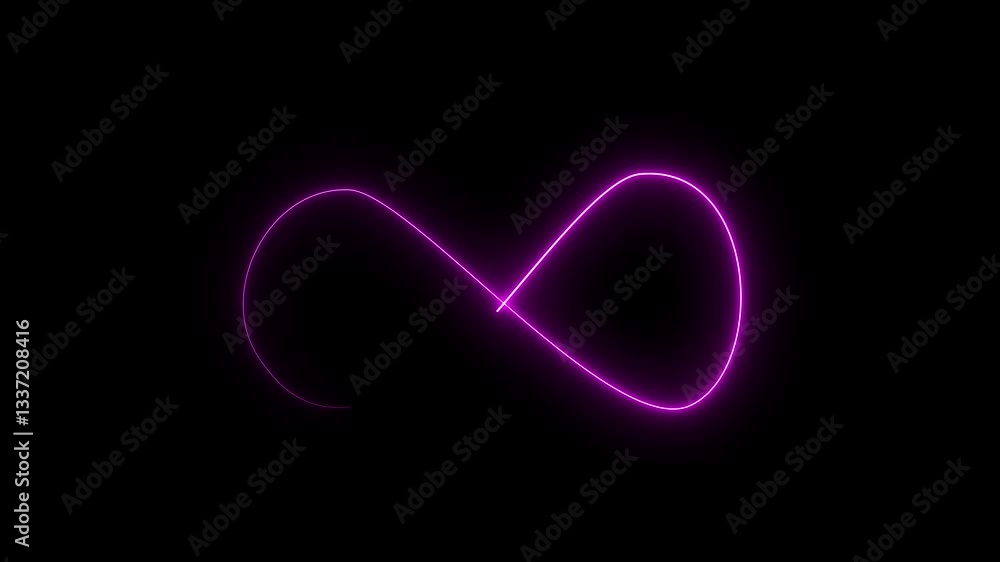 Poster a glowing blue infinity symbol appears on a black background, creating a seamless loop of neon light