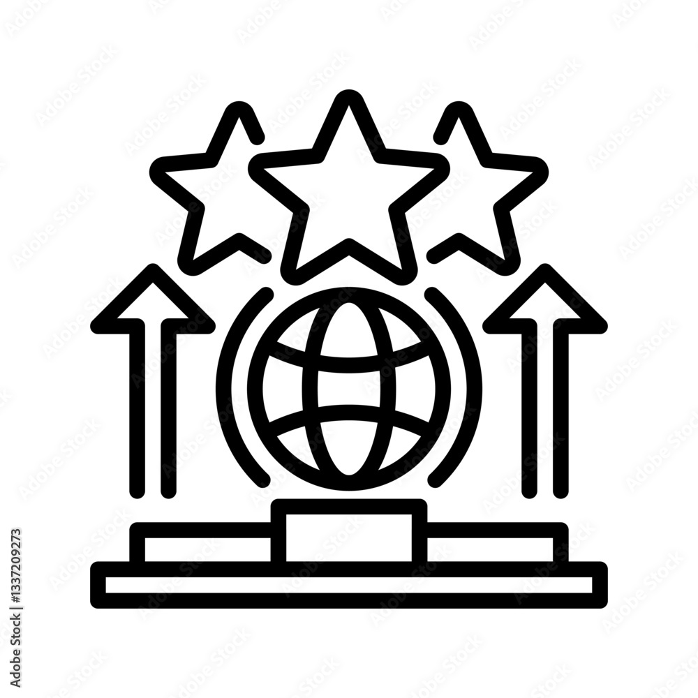 Poster website ranking line icon. linear style sign for mobile concept and web design. outline vector icon.