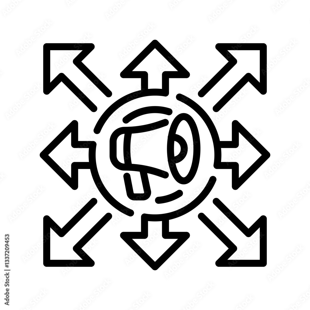Poster marketing strategy line icon. linear style sign for mobile concept and web design. outline vector ic