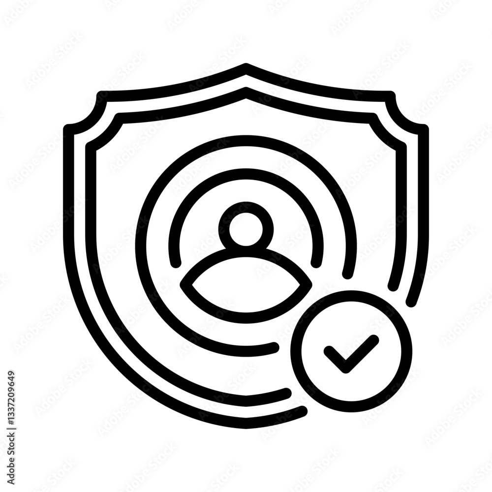 Poster data protection line icon. linear style sign for mobile concept and web design. outline vector icon.