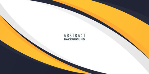 Obraz premium Abstract black and yellow curve or wave shapes on white background. Black yellow silver gradient white box rectangle abstract background vector presentation design.