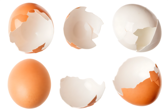 broken eggshell isolated on white background PNG. GENERATIVE AI