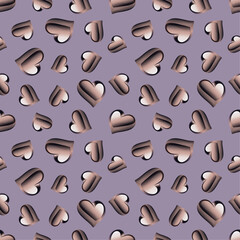 vector illustration of the concept of a love heart made of metal simple stylized abstract seamless pattern for background, wrapping paper, fabric
