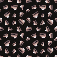 vector illustration of the concept of a love heart made of metal simple stylized abstract seamless pattern for background, wrapping paper, fabric
