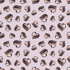 vector illustration of the concept of a love heart made of metal simple stylized abstract seamless pattern for background, wrapping paper, fabric
