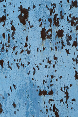 Rusty blue painted metal surface. Abstract background and texture for design.
