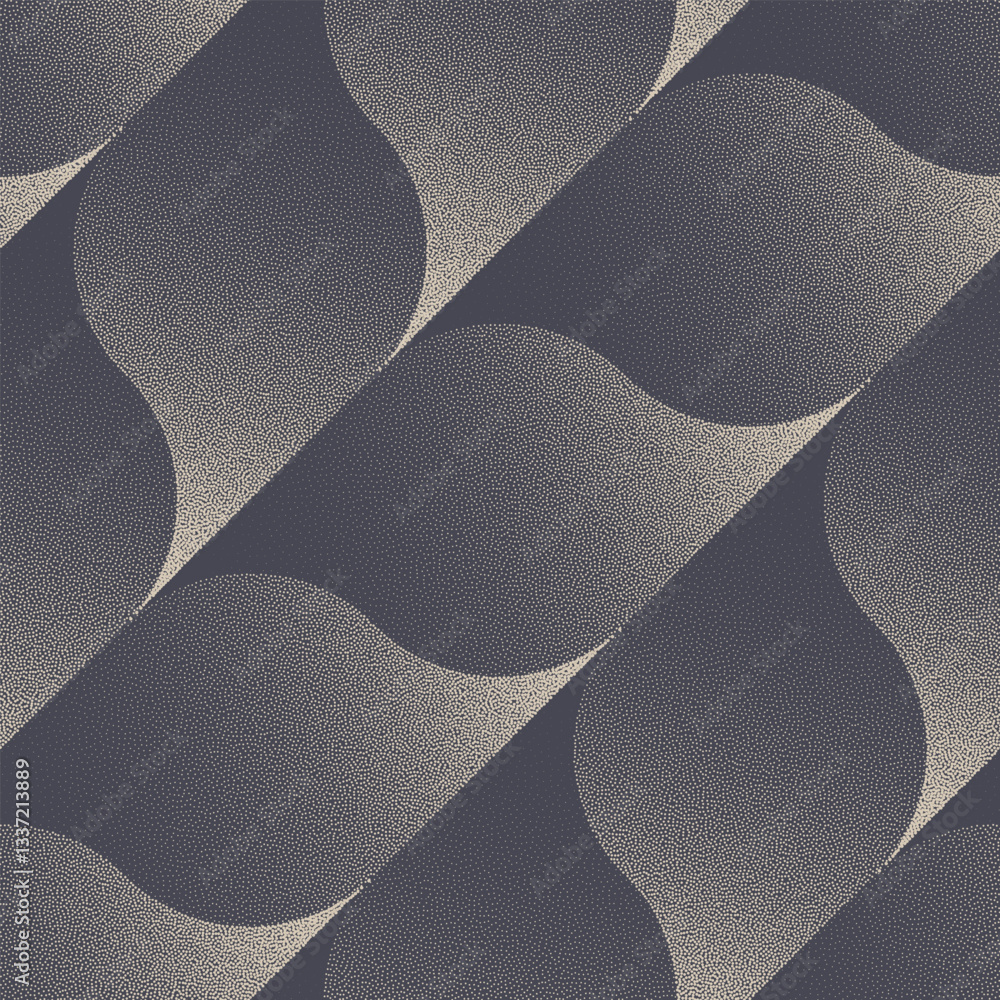 Aufkleber angled herringbone grid seamless pattern trend dot work abstract vector background. elegant halftone