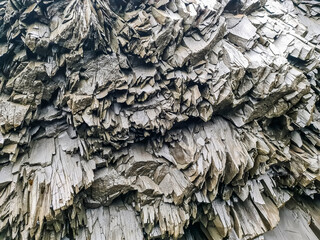 Basalt rock formation creating a natural texture in Iceland