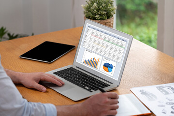 Business data dashboard provide business intelligence analytic for marketing strategy planning...