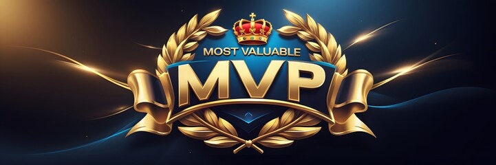 A luxurious MVP logo poster, symbolizing the highest achievement in the game, with the text “Most Valuable Player”