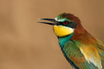 Colorful European Bee-eater Close-up