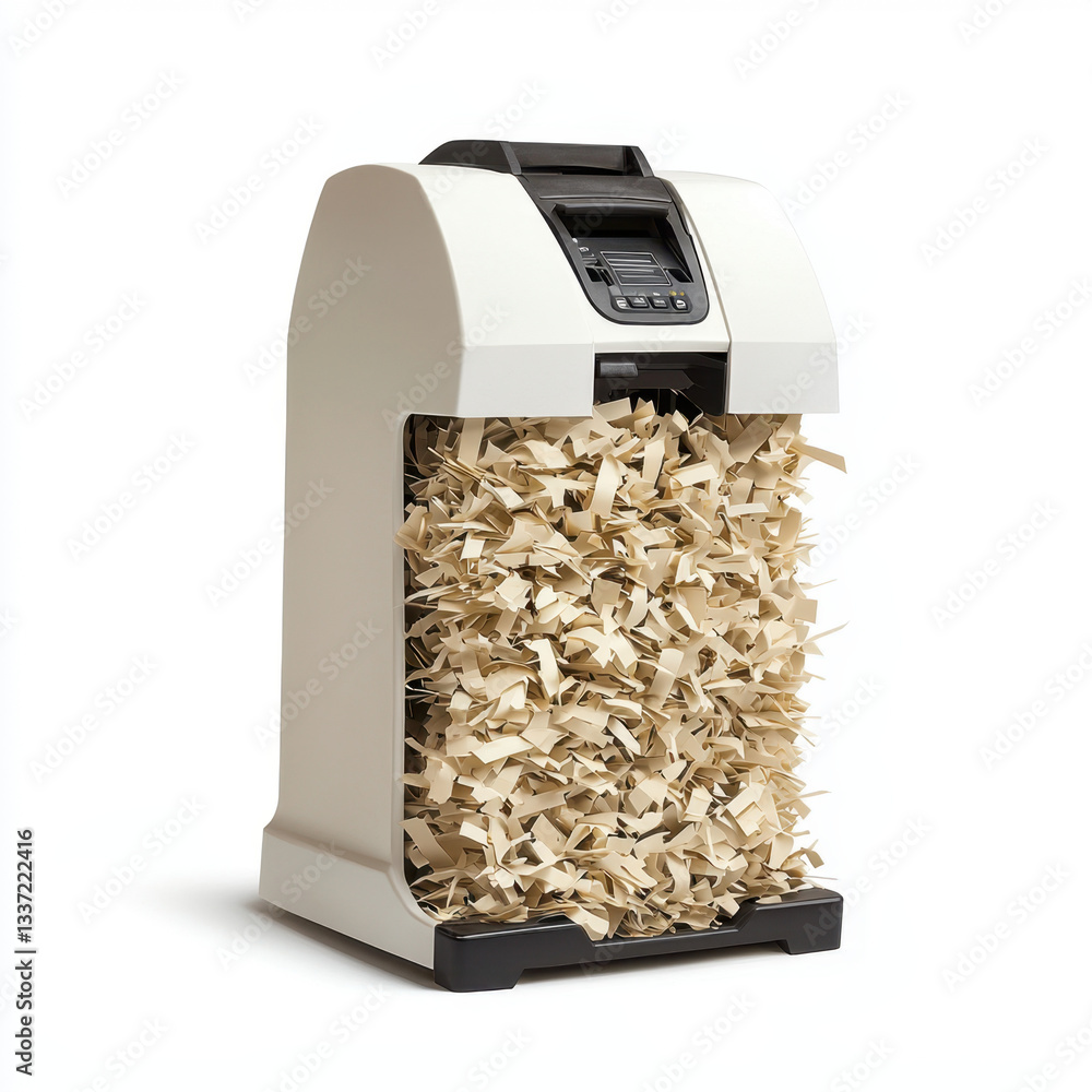 Aufkleber intriguing close-up photo of a paper shredder capturing the essential details and features of this o