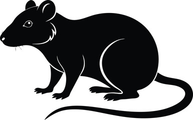 Obraz premium Beautiful animal rat silhouette black vector artwork