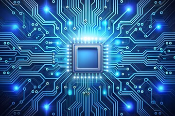AI technology microchip background digital transformation concept