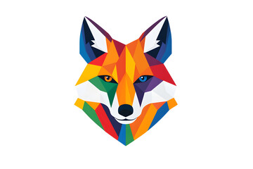 Fototapeta premium Abstract Low polygon geometric red fox face design isolated on white background