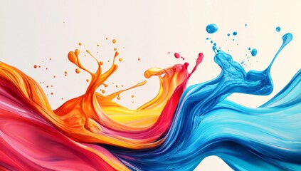 Vibrant liquid paint splashes