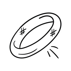 Ring line doodle icon with white background vector stock illustration