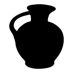 Icono plano silueta de jarra de barro