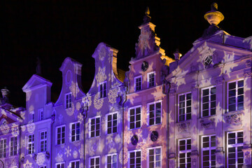 Illuminated Gables of Long Market at Christmas, Gdansk