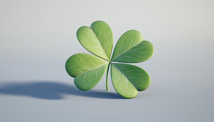 Four-Leaf Clover: A Digital Render Of A Unique And Rare Botanical Find, Captured In Stunning Detail And Realistic Form.