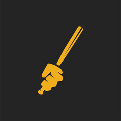 Hand-drawn logo of a hand gripping a baton, perfect for law enforcement, security, or sports brands. Bold, dynamic, and vector-ready.
