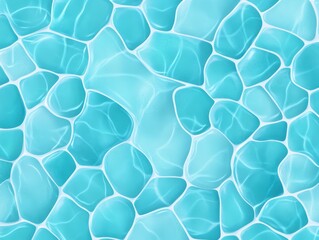 Obraz premium A serene underwater scene showcasing smooth, turquoise stones illuminated by sunlight