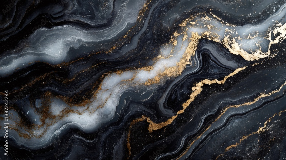 Poster black and gold marble texture creating stunning visual effect