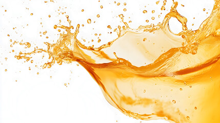 A splash of orange juice is splashing out of a cup