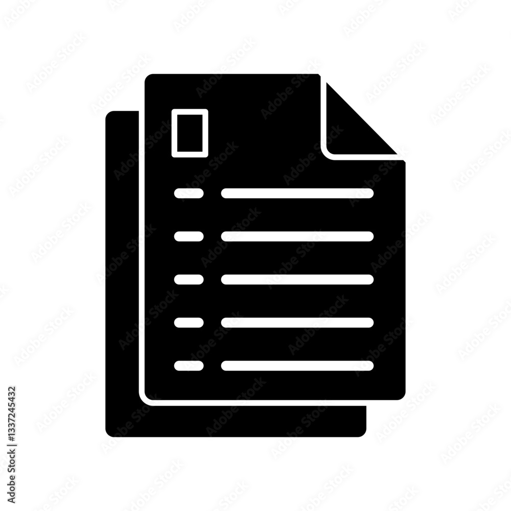 Poster document vector icon isolated on transparent background
