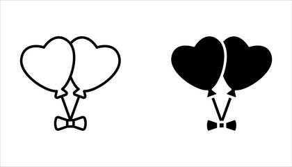 Set of vector illustration of balloons icons, ballons for birthday, party icon on white background