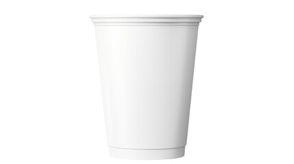 Isolated single use white plastic cup on a black background in a studio shot for product mockupisolated on transparent background	