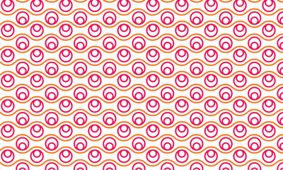 Vector seamless ornament with waves and circles on white background for textile and paper decoration