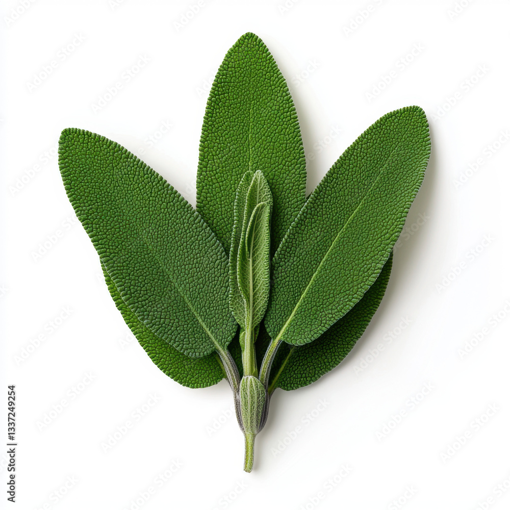 Poster a collection of fresh sage leaves captured in realistic photography with ample copy space for text a