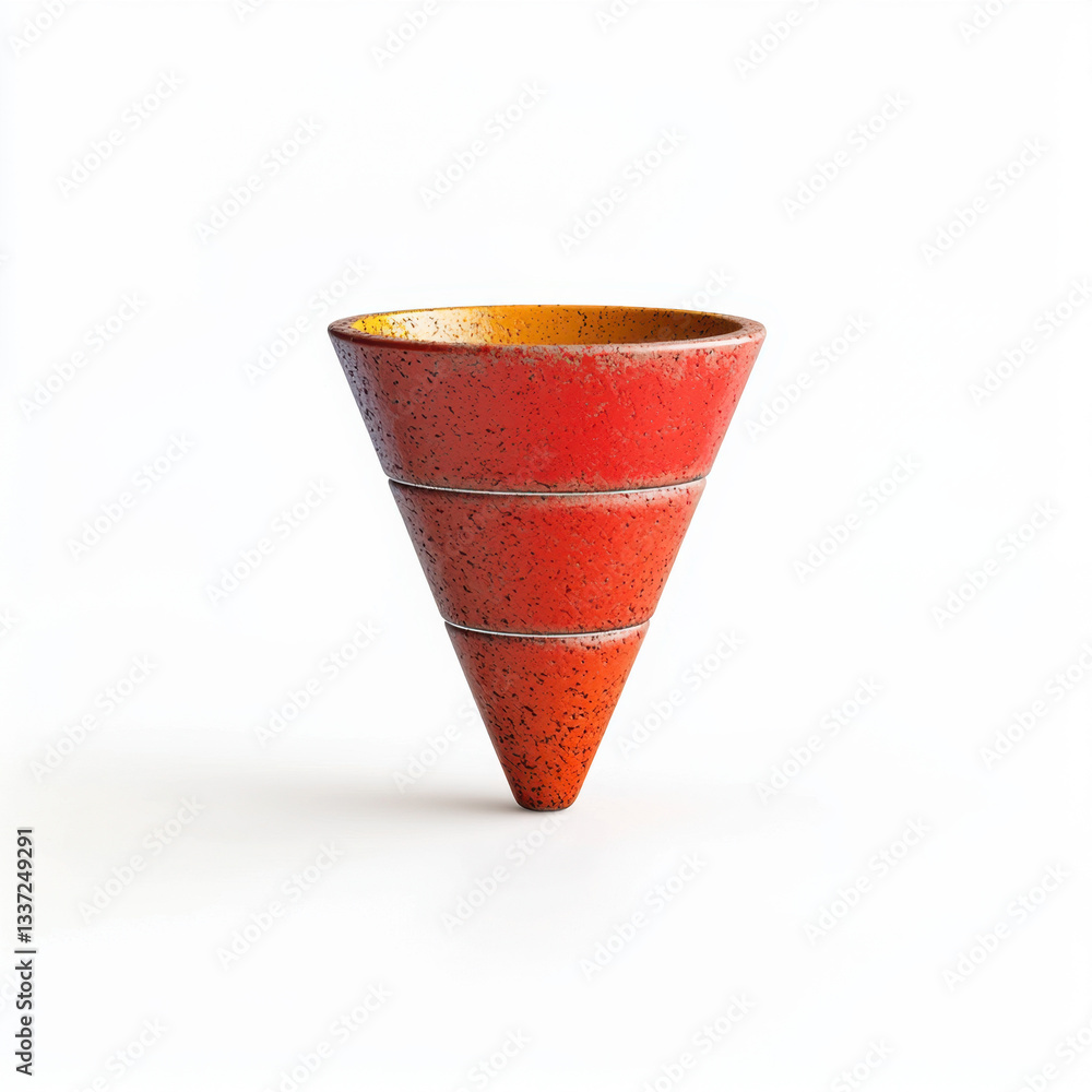 Poster elegant red and orange vase captured in realistic photography with ample copy space for text and art