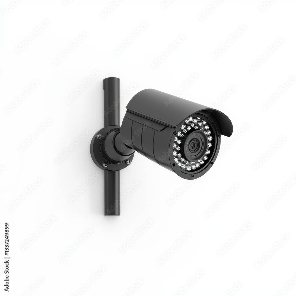 Poster professional image of a security camera featuring a sleek design and ample copy space for text suita