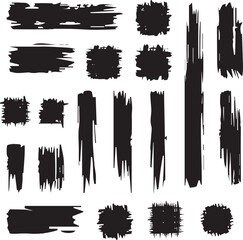 black brush strock set 